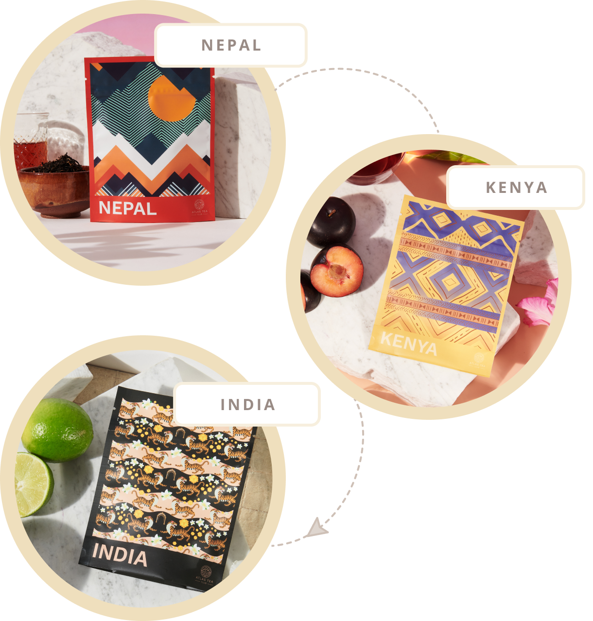 Every month, discover tea from a new country like Nepal, Kenya and India.